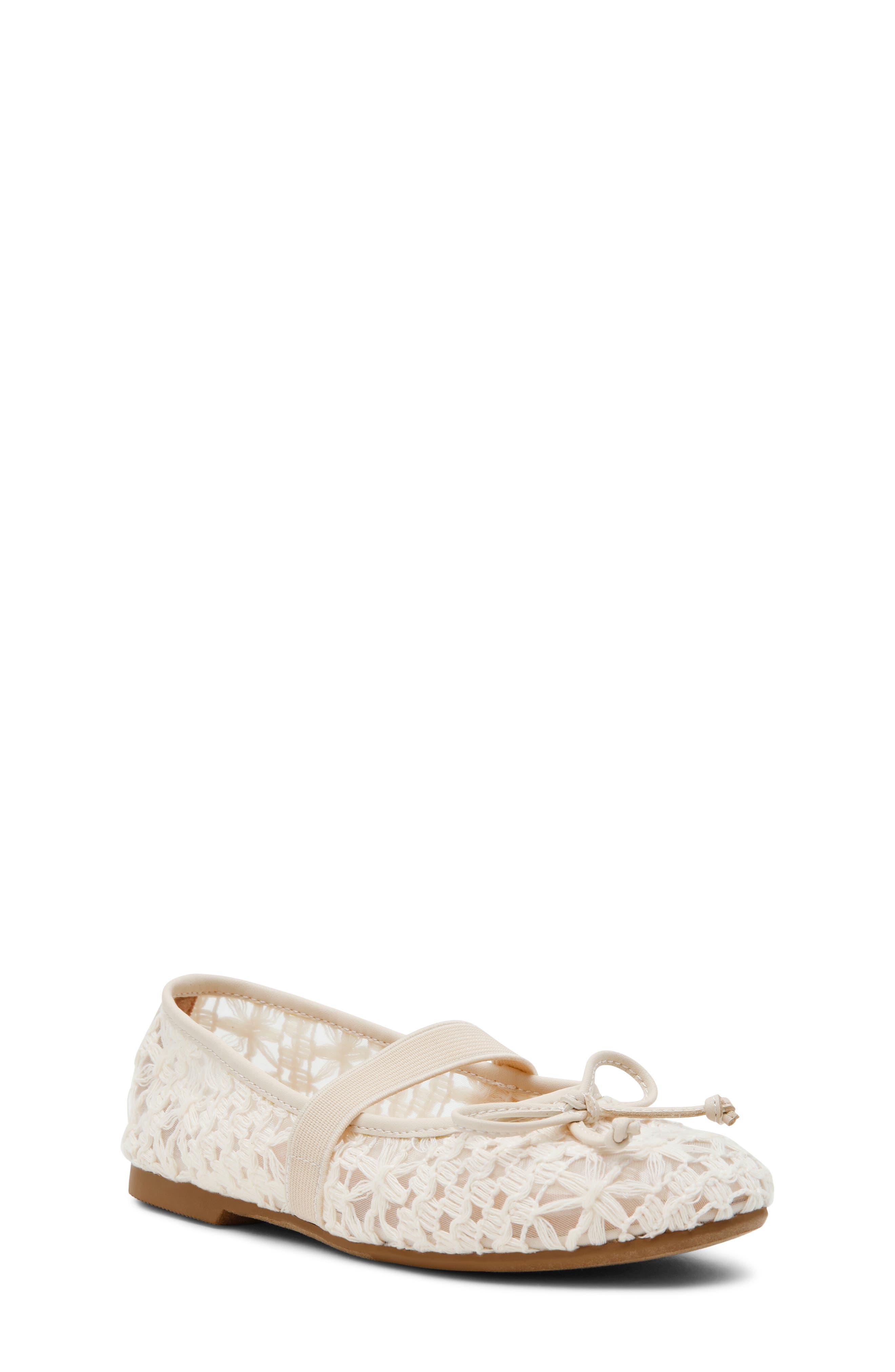 Dolce Vita Kids' Moppet Mesh Mary Jane Flat, Main, color, Ivory