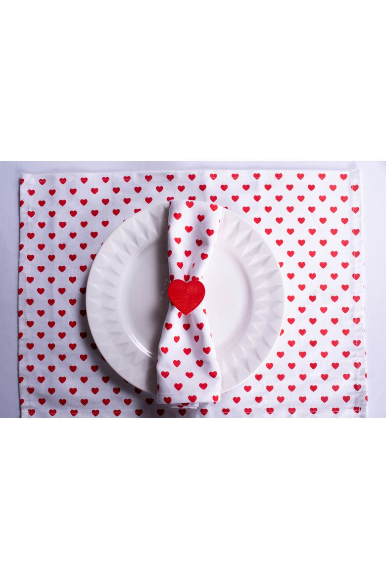 Lil Hearts Ribbed Placemats Set/6, Alternate, color, Lil Hearts