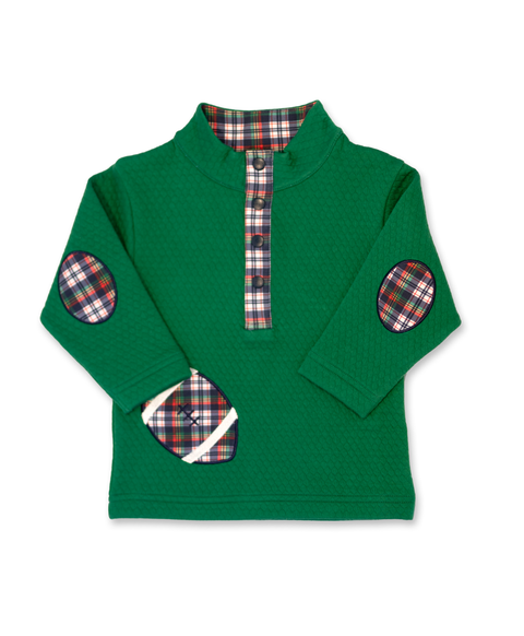 Green Jacquard Knit Pullover With Football (Toddler, Little Kid, Big Kid)
