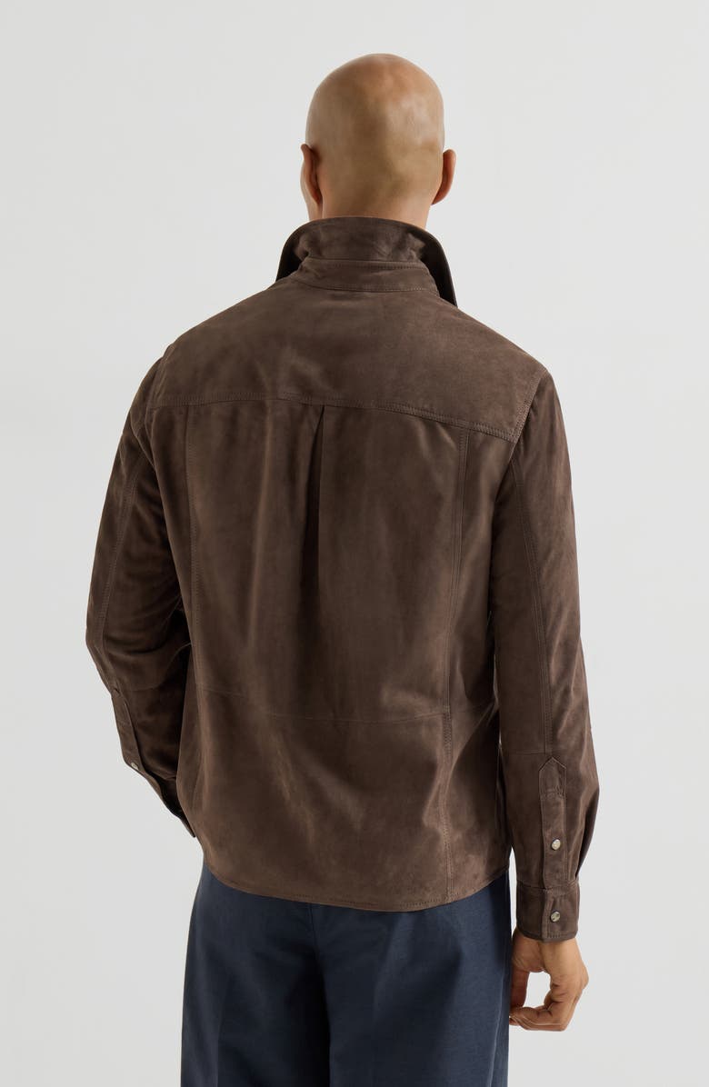 Brunello Cucinelli Suede overshirt, Alternate, color, Espresso