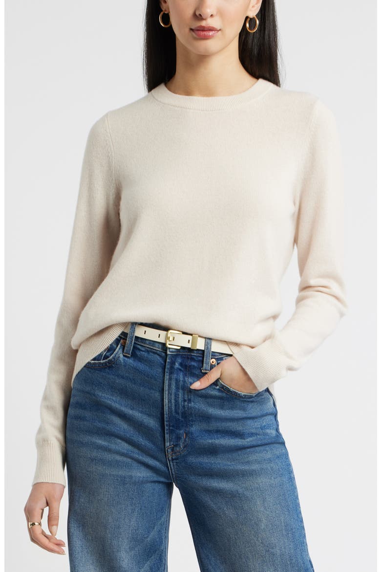 Crewneck Cashmere Sweater, Main, color, BEIGE BEACH