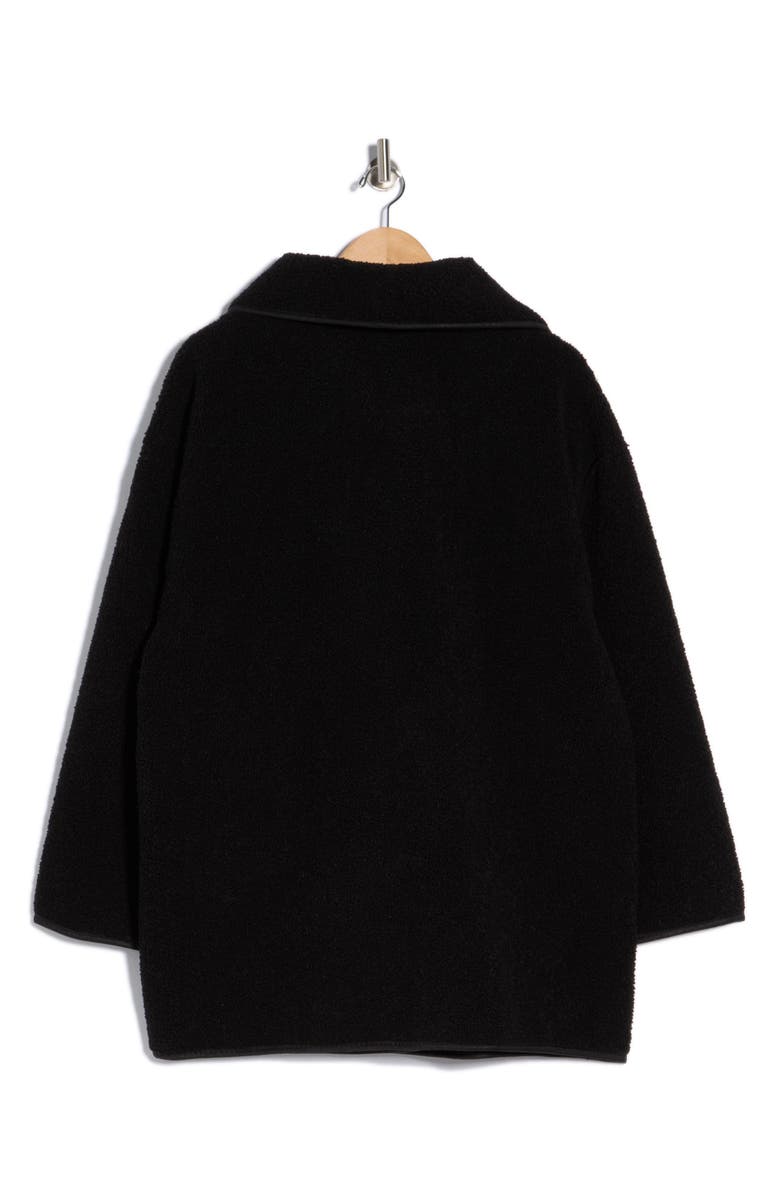 MAX STUDIO Wing Collar Faux Shearling Jacket, Alternate, color, Black-Black