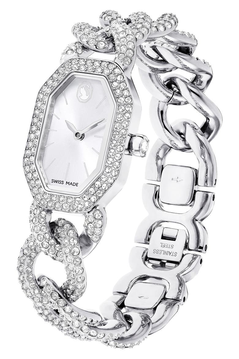 Dextera Bracelet Watch, 44mm, Alternate, color, SILVER