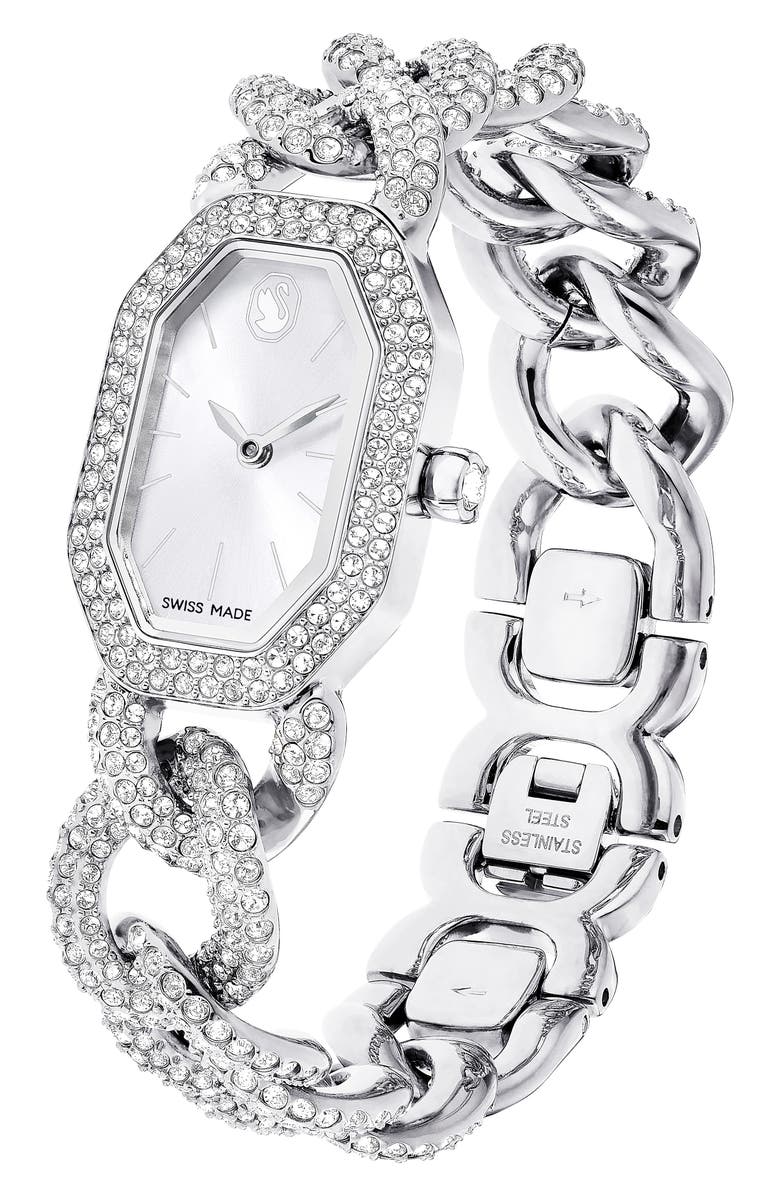 Swarovski Dextera Bracelet Watch, 44mm, Alternate, color, Silver