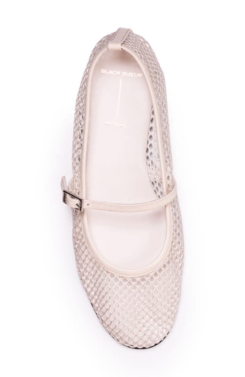 Black Suede Studio Mika Mary Jane Flat In Coconut Mesh