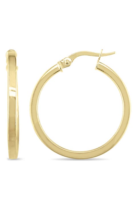 10K Gold Hoop Earrings, 24mm