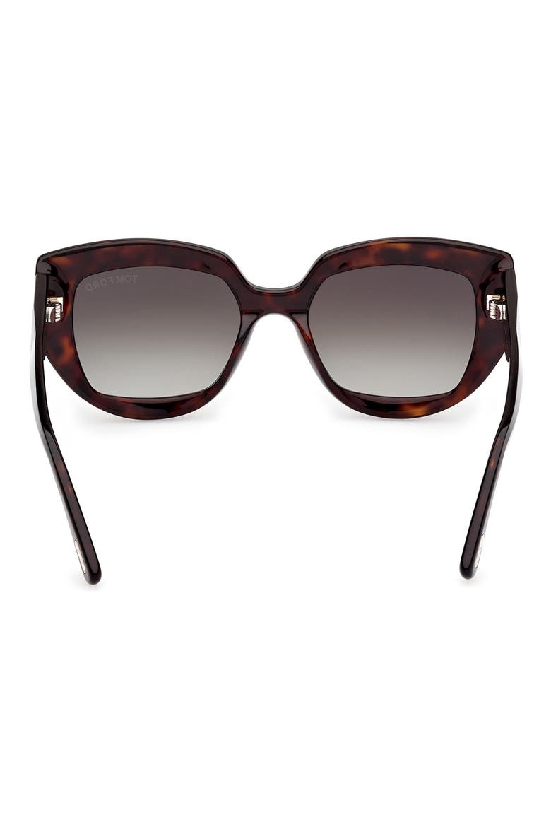Saltzman 53mm Gradient Butterfly Sunglasses, Alternate, color, DARK HAVANA ECO / T LOGO