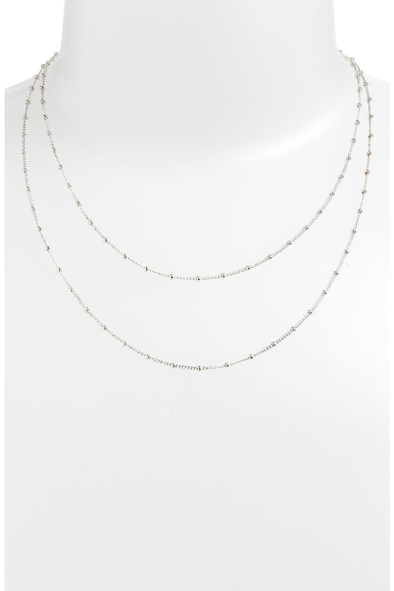 '100 Good Wishes' Long Station Necklace, Alternate, color, STERLING SILVER