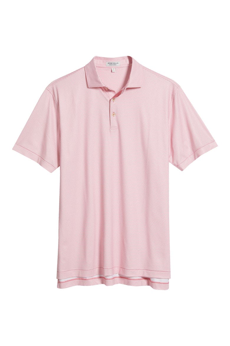 Medina Microprint Performance Jersey Polo, Alternate, color, CHILI RED