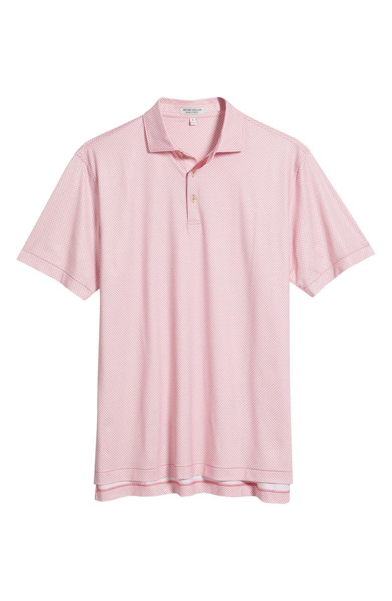 Peter Millar Medina Microprint Performance Jersey Polo, Alternate, color, Chili Red