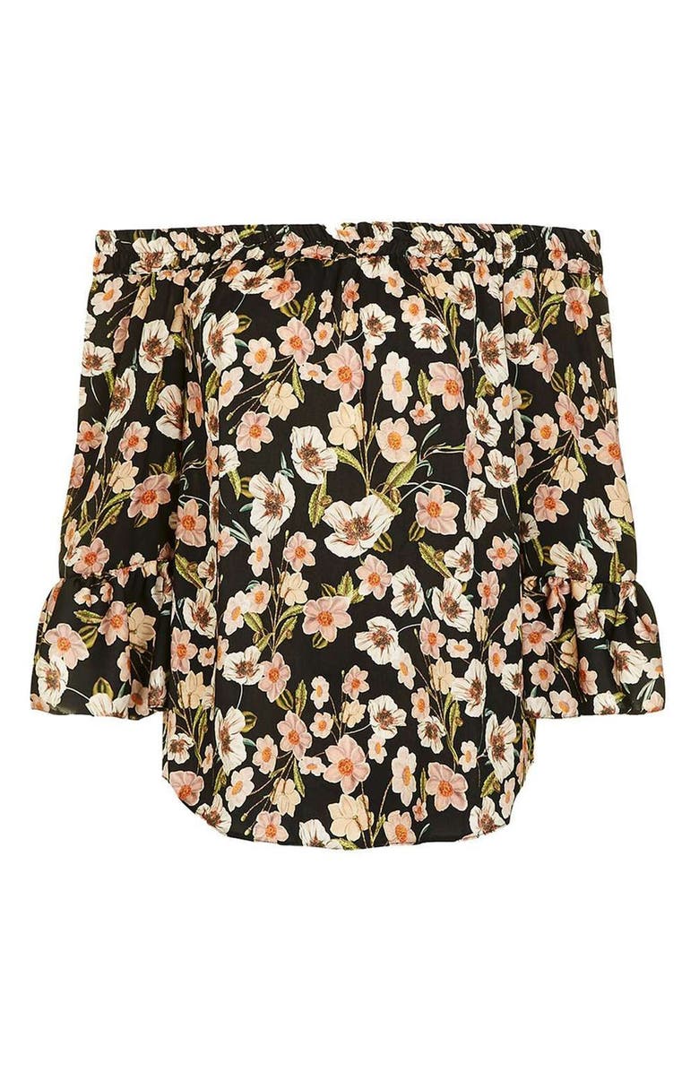 Topshop Floral Off the Shoulder Top, Alternate, color,