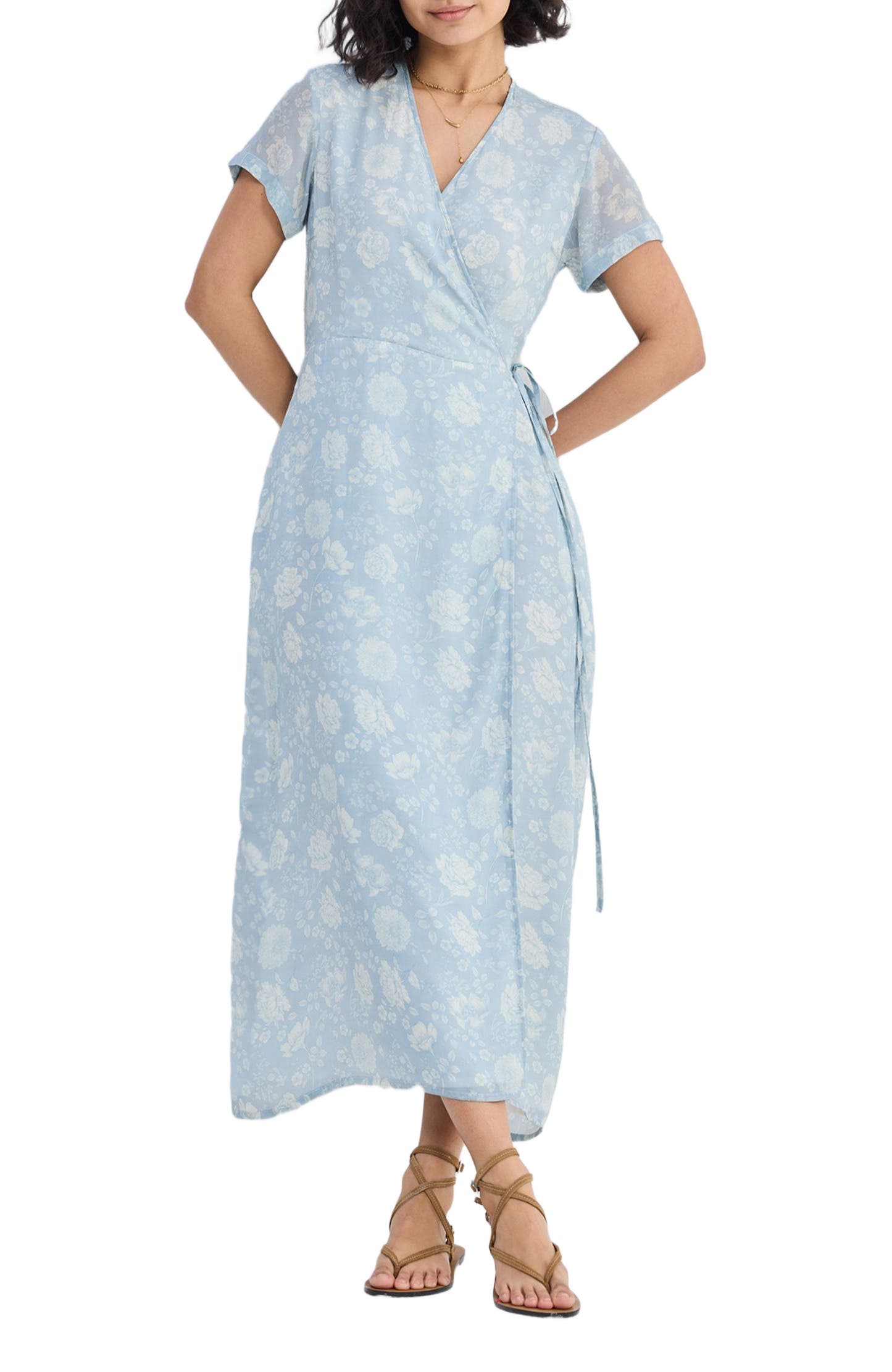 Maxi Wrap Dress in Florals