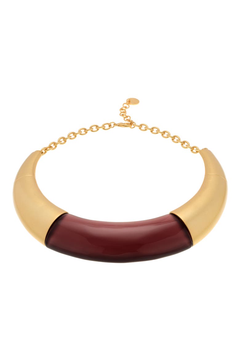 Paige Choker Necklace, Alternate, color, GOLD TONE / BURGUNDY