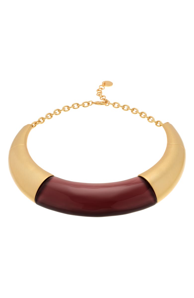 Reiss Paige Choker Necklace, Alternate, color, Gold Tone / Burgundy
