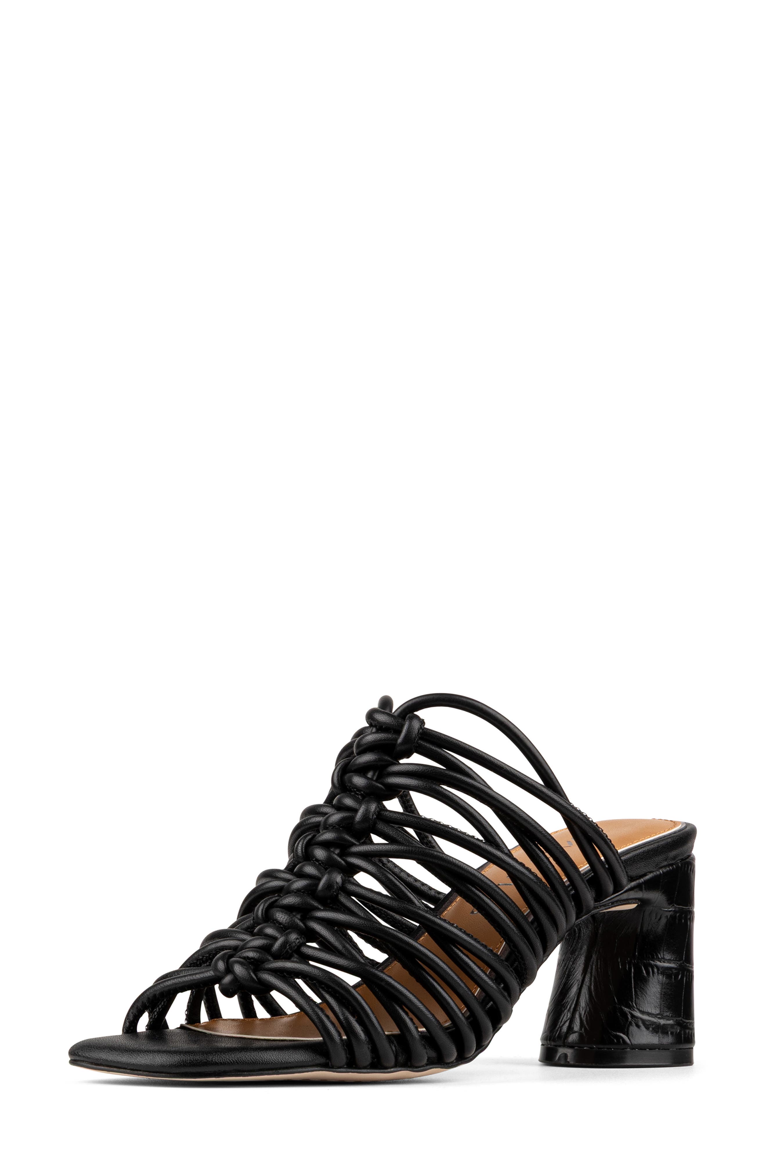Donald Pliner Vyta Strappy Block Heel Sandal, Alternate, color, Black