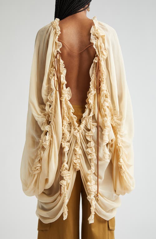Zimmermann Draped Ruffle Top In Tea