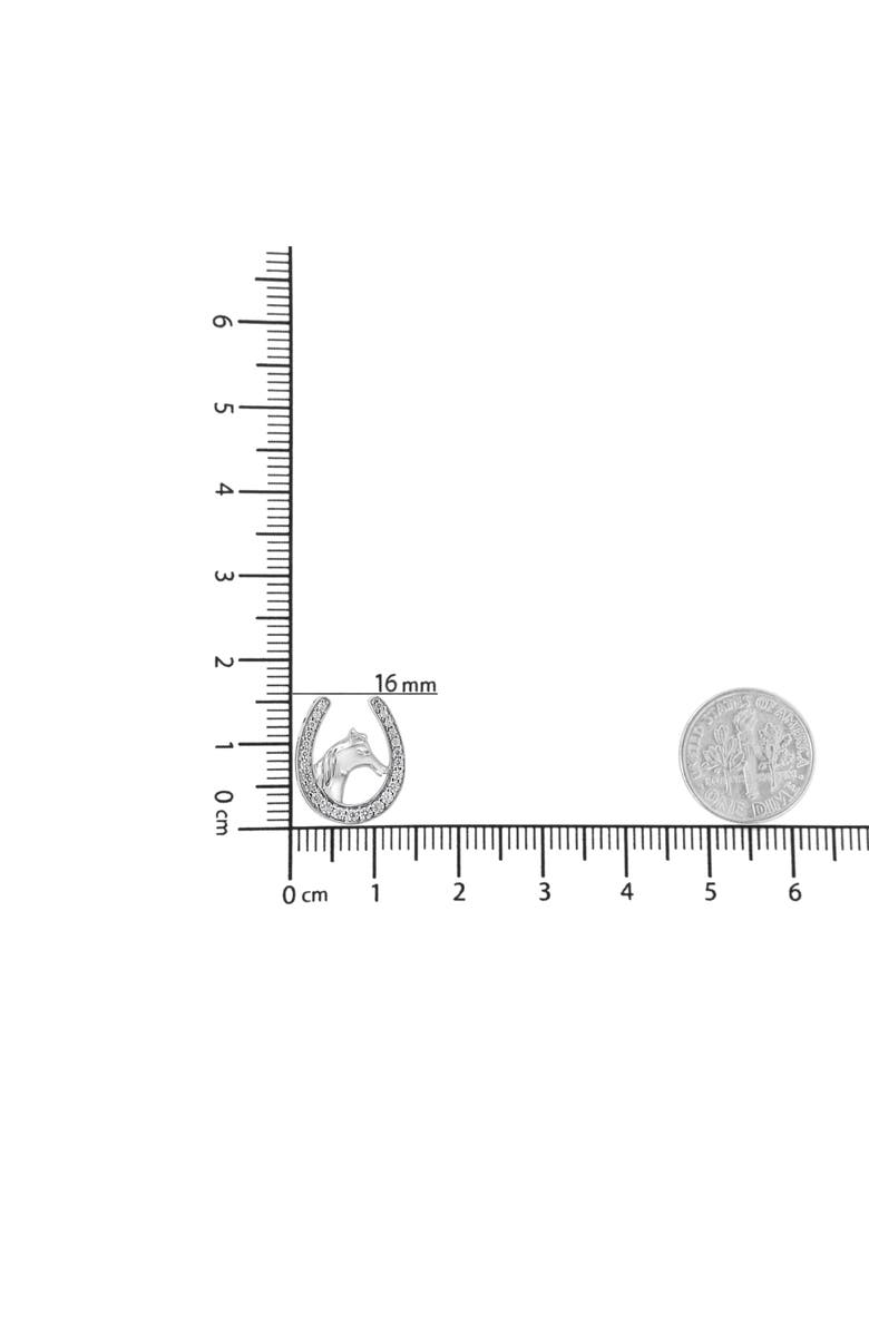 Haus of Brilliance Silver 1/4 cttw Diamond U Shape Pendant Necklace, Alternate, color, White