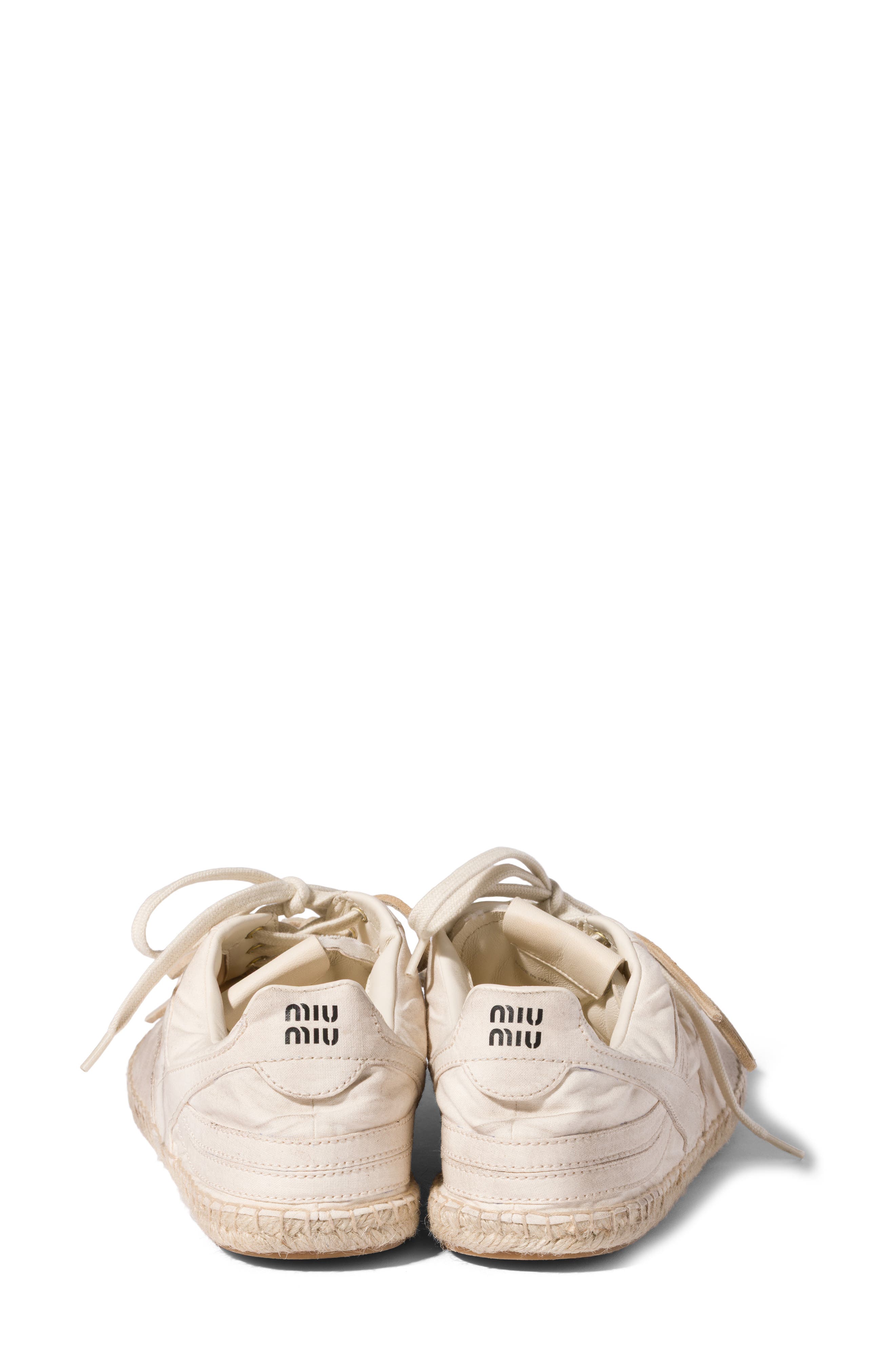 Miu Miu Espadrille Sneaker, Alternate, color, Ecru