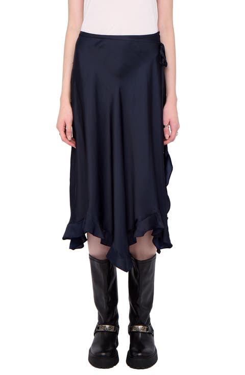 Jeto Satin Midi Skirt