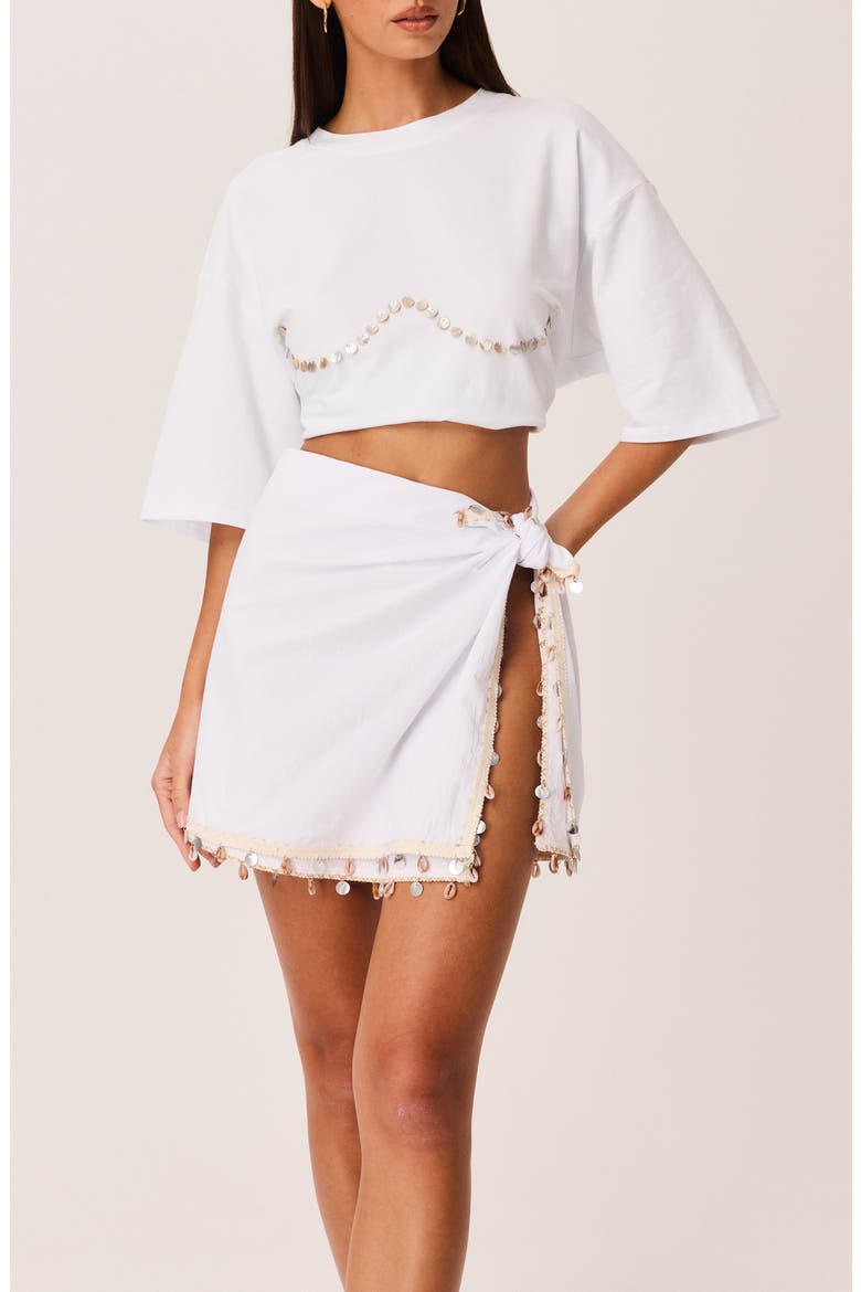 Zelie Shell Wrap Maxi Skirt, Alternate, color, WHITE