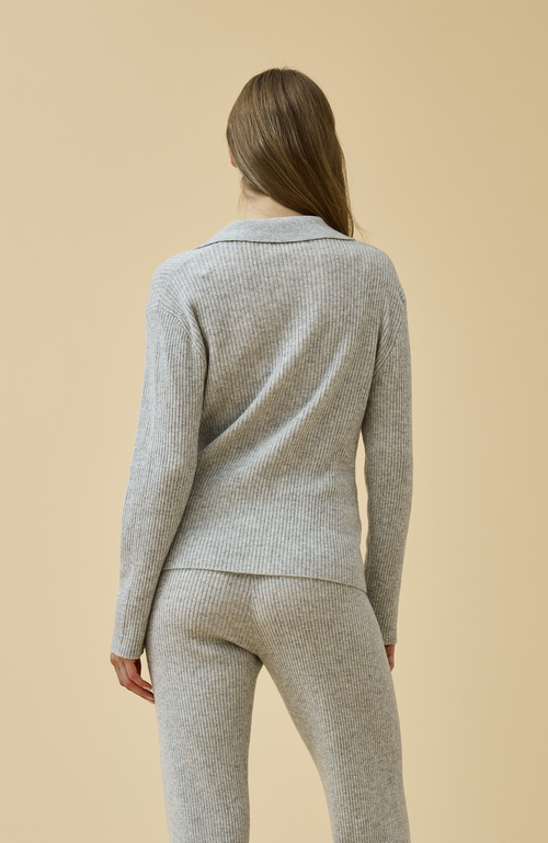 Kip. Kip Merino Cashmere Lounge Sweater In Gray