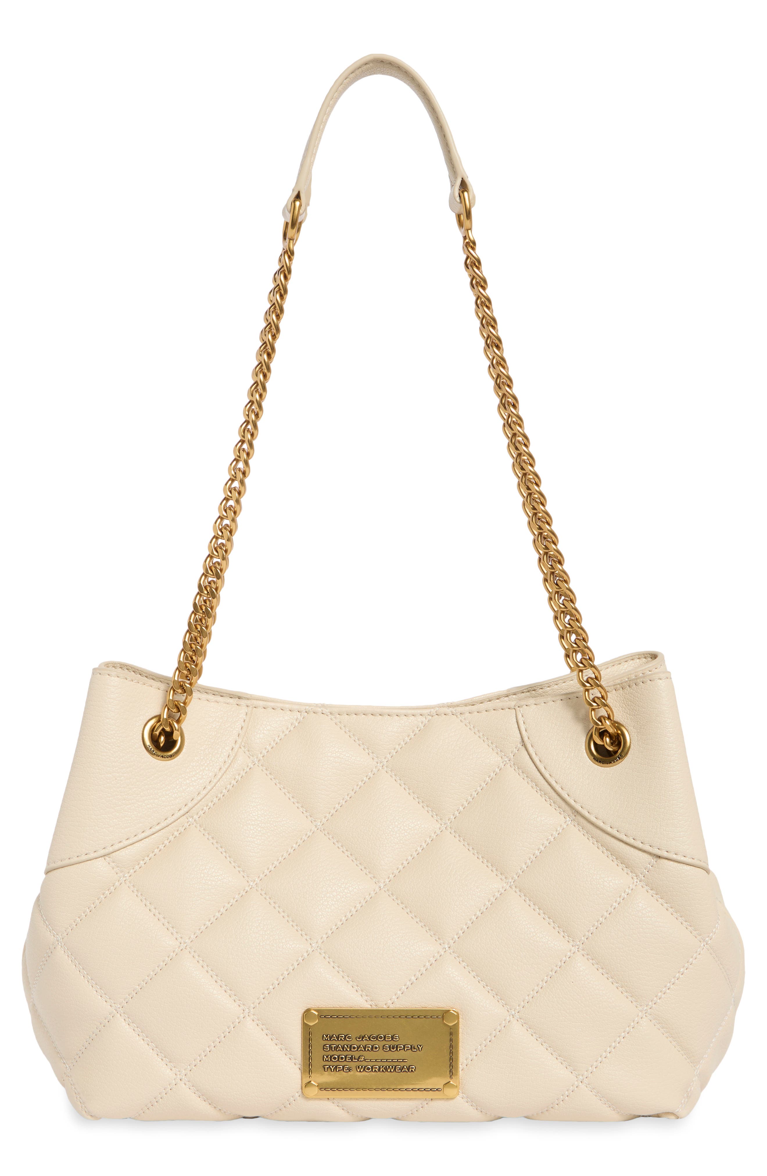 Small Quilted Plaza Leather Tote