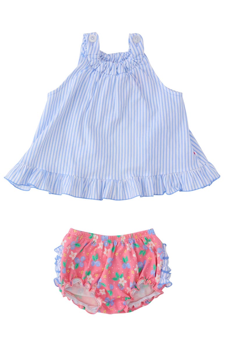 RuffleButts Knit Swing Top and Bloomer Set, Main, color, Blueberry Bliss