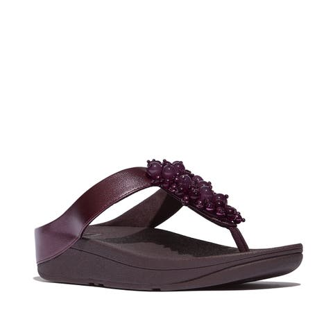Fino Bauble-bead toe-post sandals