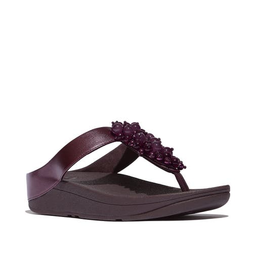 FitFlop Fino Bauble-bead toe-post sandals in Metallic Plumberry 
