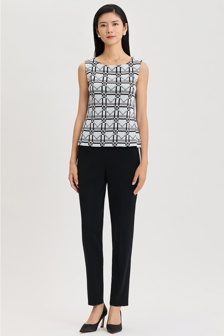 Monochrome Geometric Knit Tank, Main, color, Ivory/Black