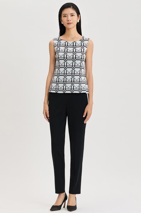 Monochrome Geometric Knit Tank