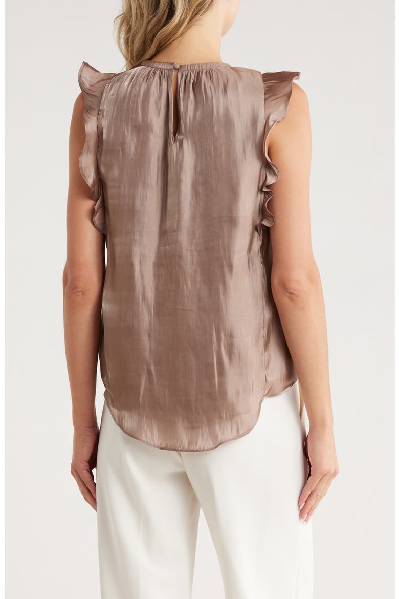 Ruffle Cap Sleeve Top, Alternate, color, MOCHA