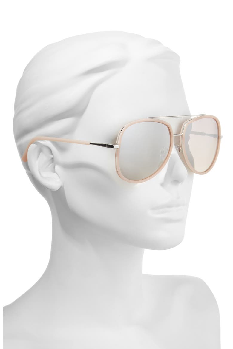 Australia 'Needing Fame' 65mm Aviator Sunglasses, Alternate, color, PINK/ SILVER