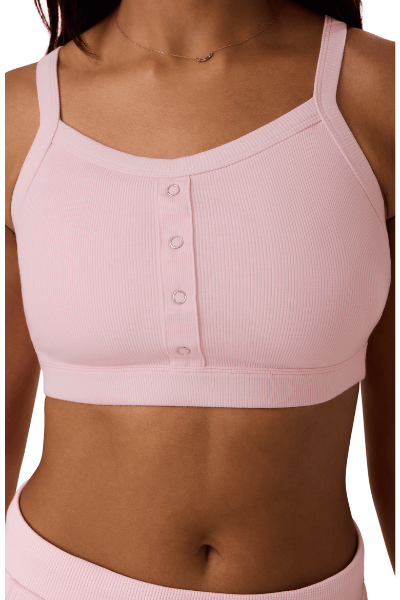 Ribbed Pumping Bralette, Main, color, Pale Pink