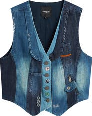 Desigual Patchwork Denim Vest