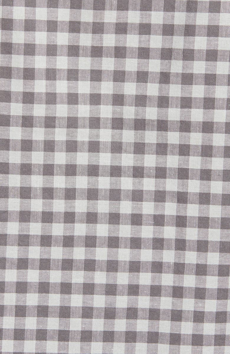 Nordstrom Trim Fit Gingham Linen & Cotton Button-Down Shirt, Alternate, color, 