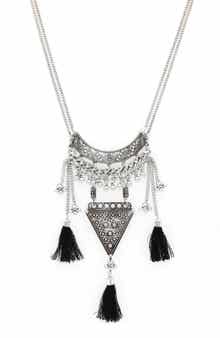 OLIVIA WELLES Tassel Trio Pendant Necklace