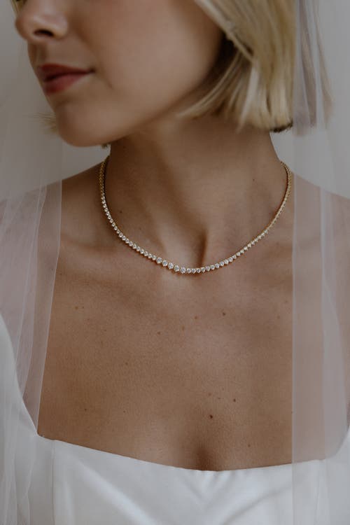 Untamed Petals Mayfair Tennis Necklace In Metallic