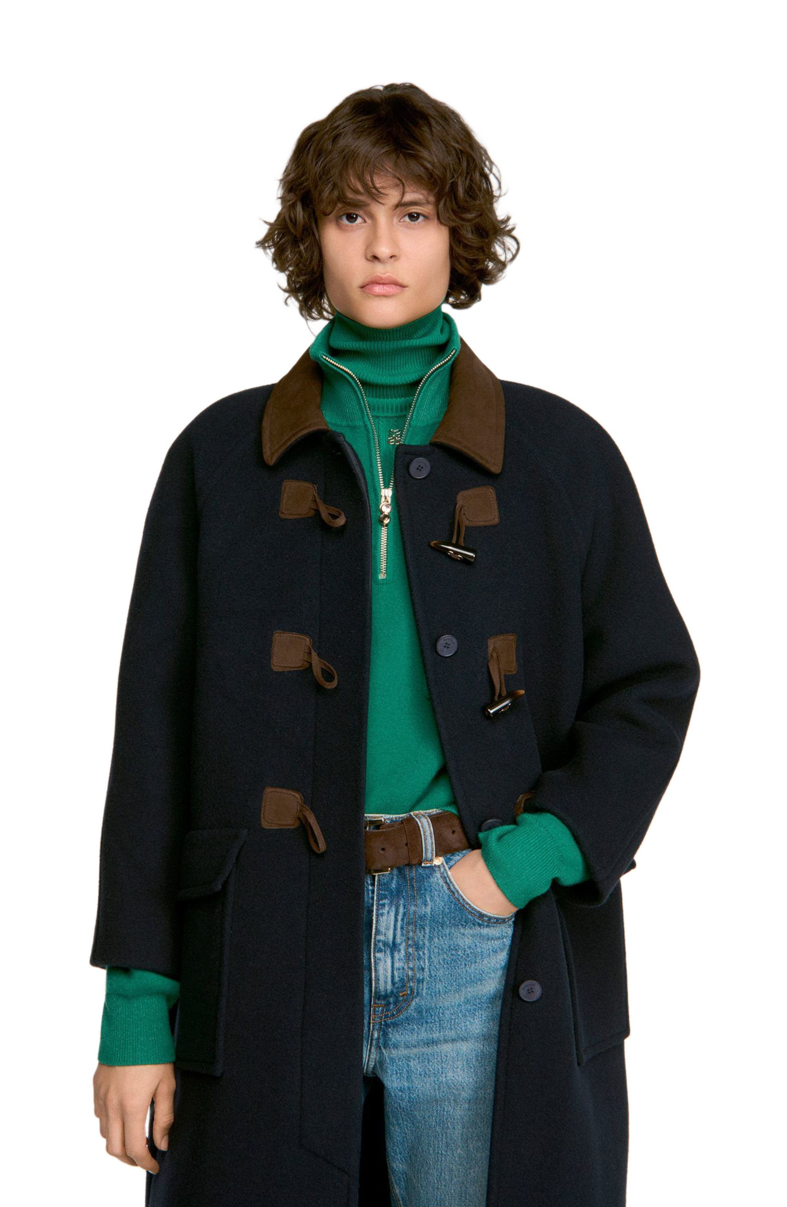 SANDRO Double-faced Wool Duffel Coat (Women) | Nordstrom