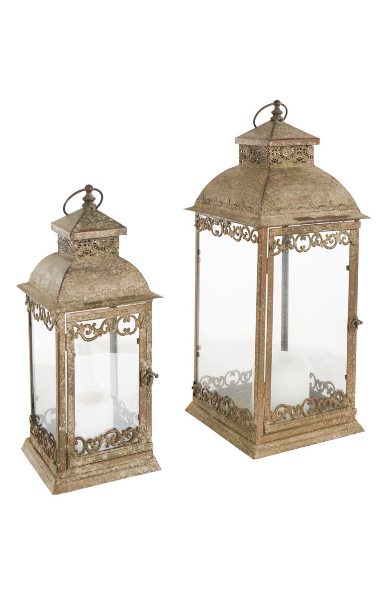 SONOMA SAGE HOME Set of 2 Lantern Candleholders, Alternate, color, Brown