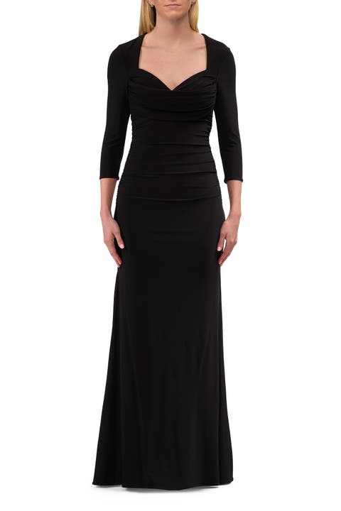 Simple Jersey Dress with Ruching and Sweetheart Neckline