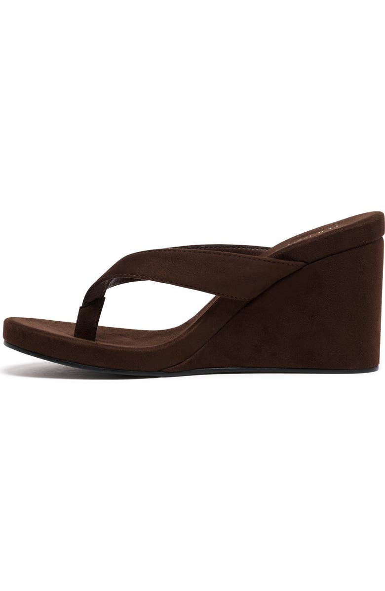 Therapy Australia Ren Wedge Sandal, Alternate, color, Chocolate Tonal Faux Suede