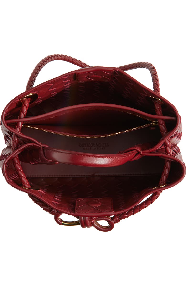 Bottega Veneta Small Andiamo Intrecciato Lambskin Leather Top Handle Bag, Alternate, color, 6551 Lava Red-M B