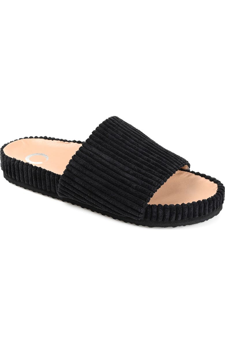 Journee Collection Aveline Ribbed Slide Slipper, Main, color,