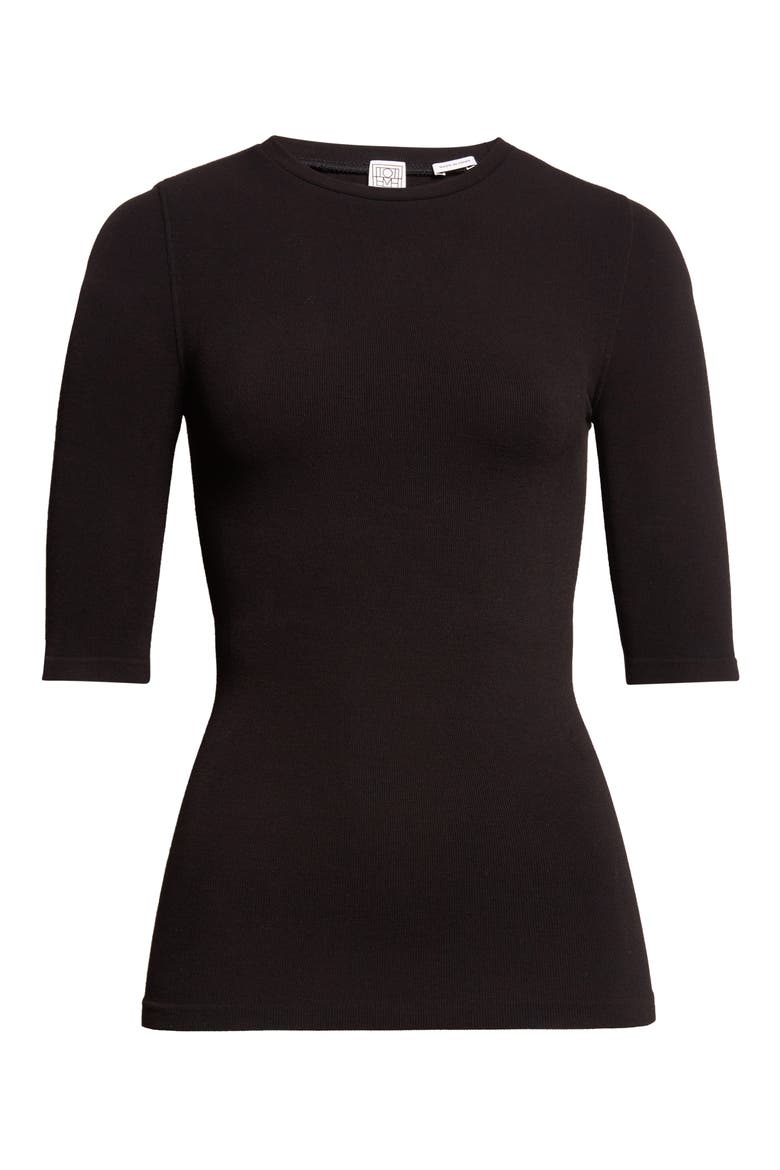 Compact Jersey Top, Main, color, BLACK