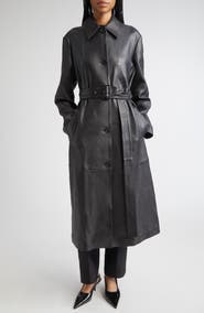 TOTEME Oversize Belted Leather Coat