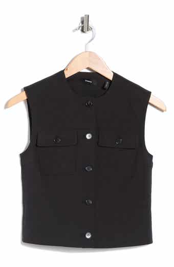 Theory Linen Blend Trucker Vest