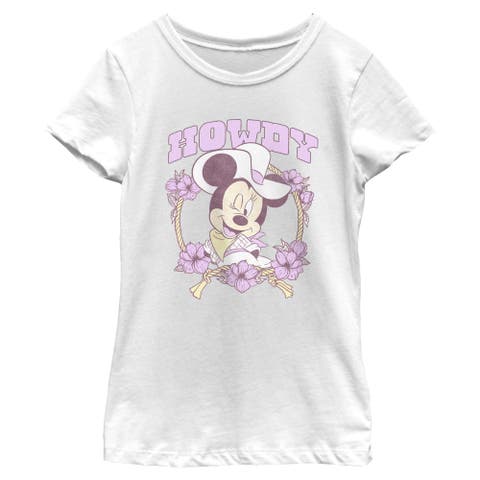 Girl's Minnie Mouse Floral Howdy  Graphic T-Shirt