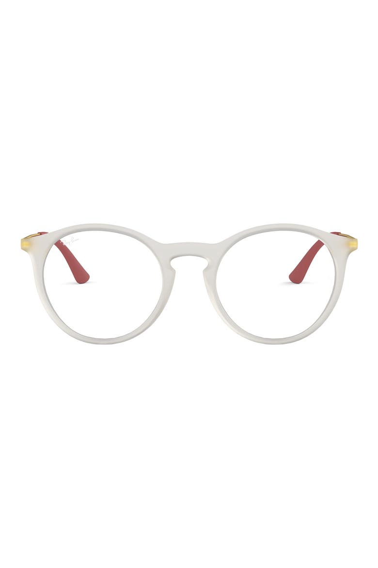 Small 48mm Round Optical Glasses, Main, color, TRANSPARENT RED