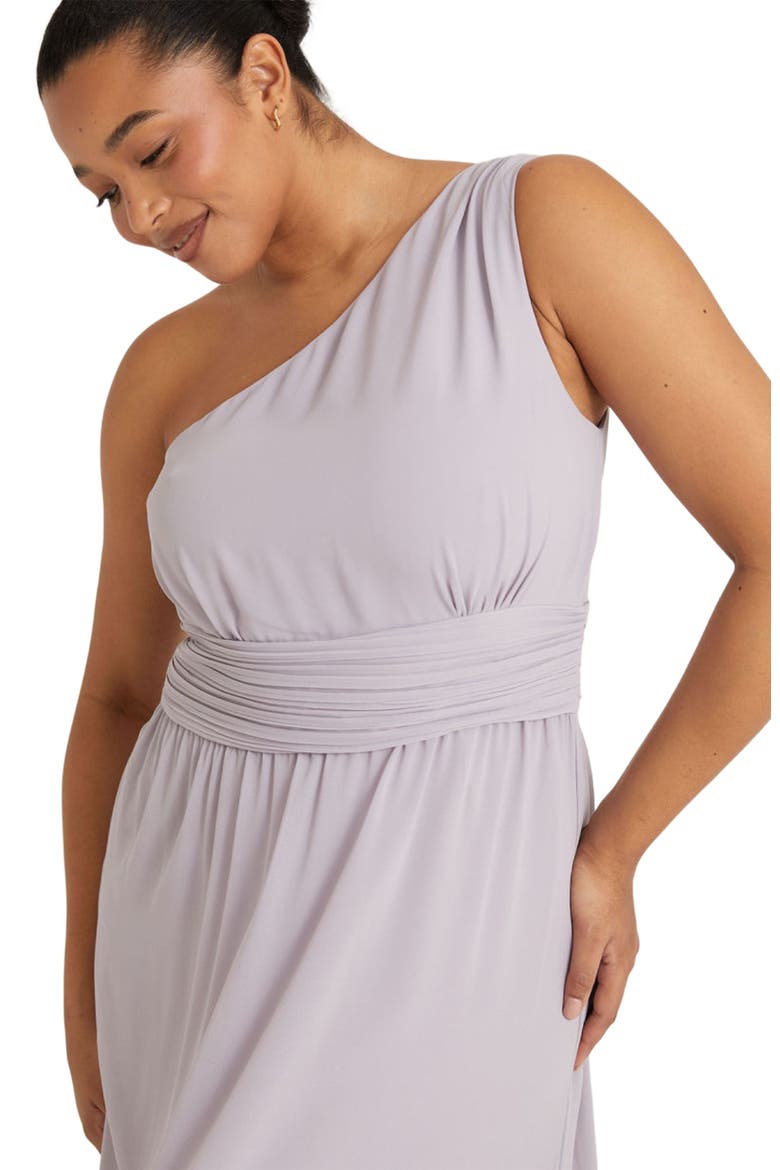 One Shoulder Chiffon Bridesmaid Dress, Alternate, color, Lilac